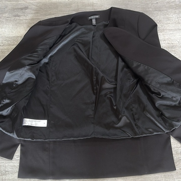 Eileen Fisher Black Open Front Silk blend Lightweight Blazer Fully Lined Sz 8P - Picture 10 of 10